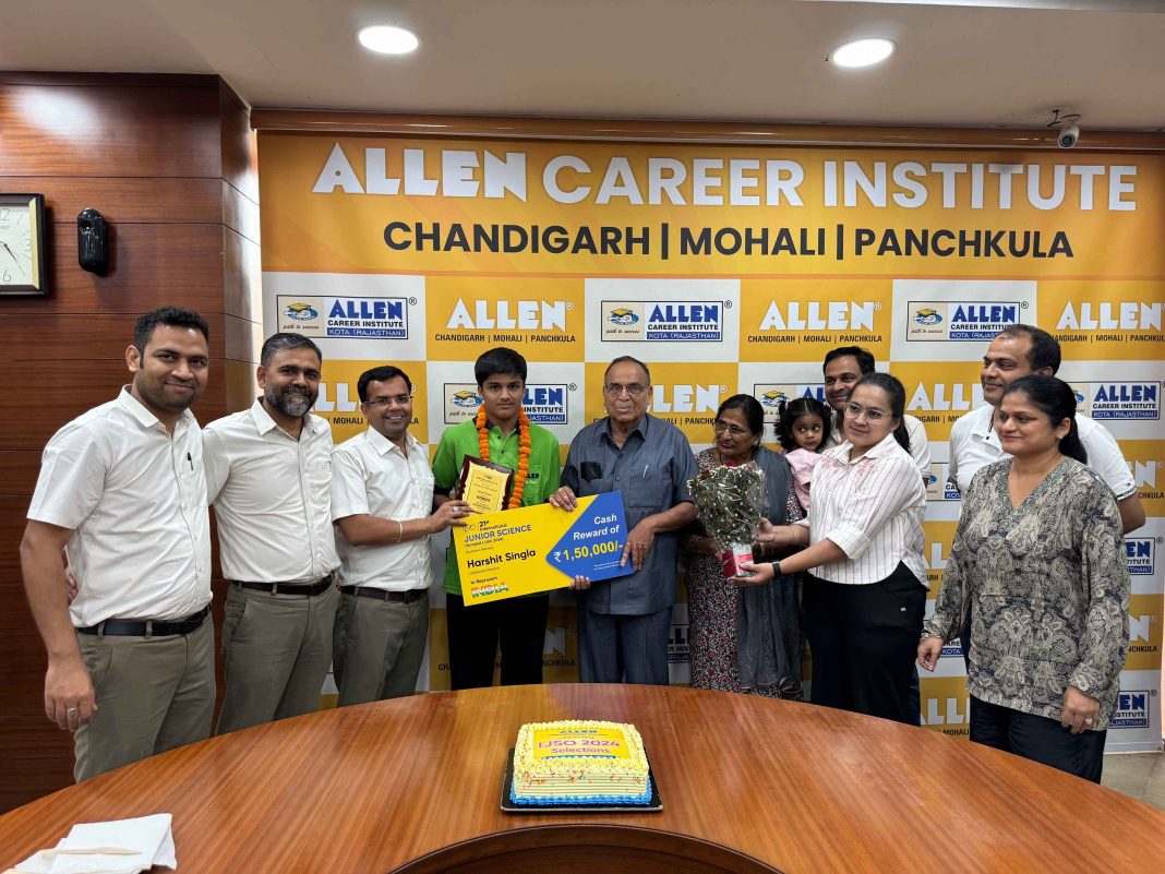 Harsh Raj Pal Allen Math Allen Chandigarh students created history in Junior Science Olympiad ...