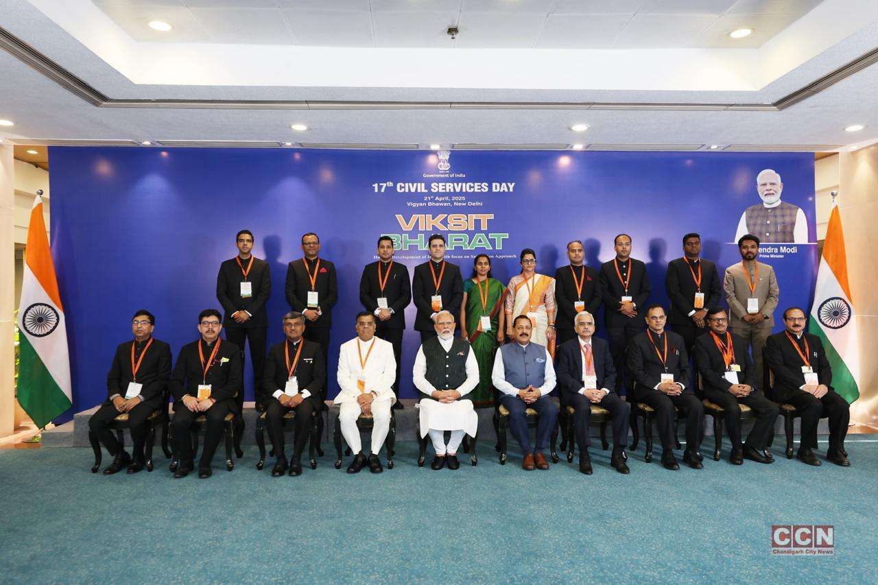 Prime Minister Narendra Modi gave away Prime Minister Award to Jalaj Sharma on the Civil services Day