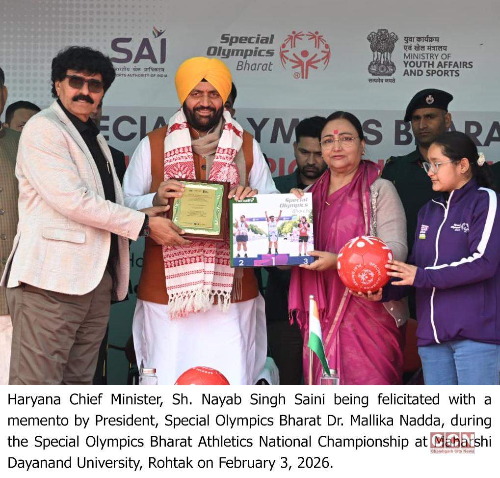 CM attends inauguration of National Athletics Championship in Rohtak